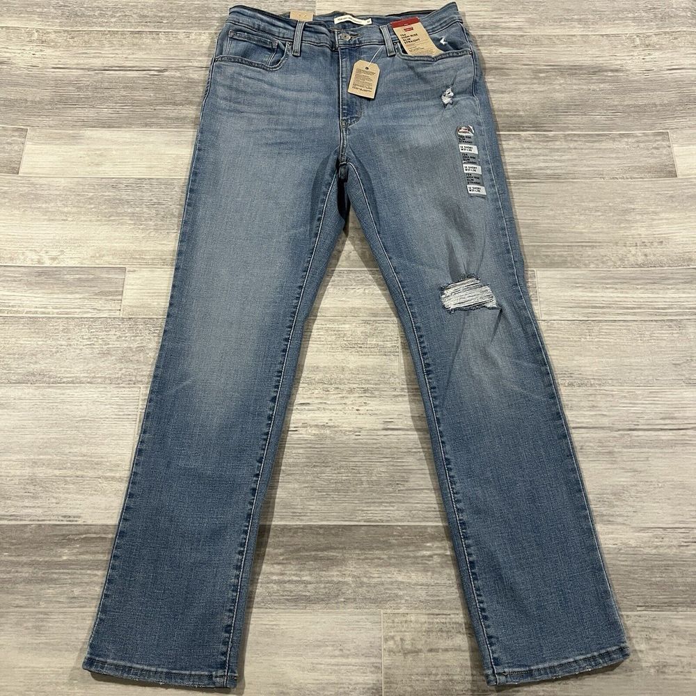 NWT $70‎ LEVIS 724 HIGH RISE SLIM STRAIGHT WOMENS JEANS 12 SHORT 31/30